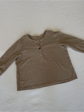 Taupe Henley Sweater - Women's Cozy Button-Front Pullover